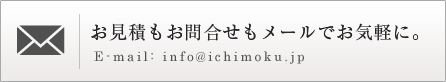 お見積りもお問い合わせもメールでお気軽に。